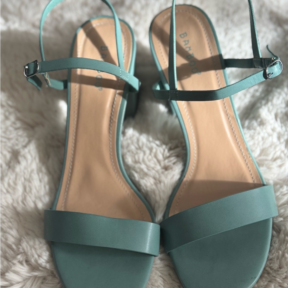 BAMBOO Strappy Teal Sandals